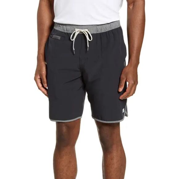 Vuori Banks Hybrid Shorts  Black Scribble Mens Size XL - Picture 1 of 8